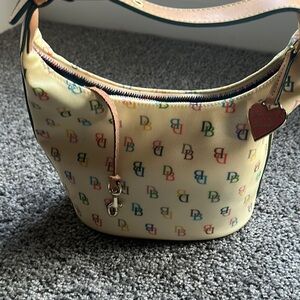 Dooney & Bourke Cream Hobo Bag with Monogram Print